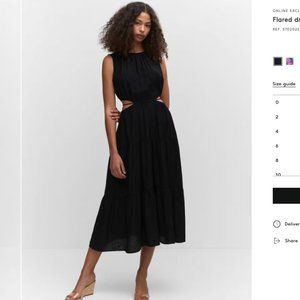 Mango flared dress with side openings (Size L)